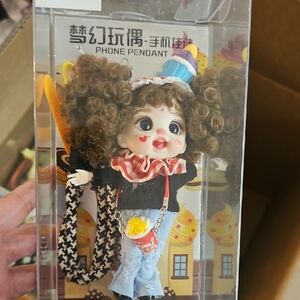 Cute Cupcake Doll Phone Pendant - Multicolor